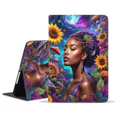 Imagem de BWOOLL Capa para Samsung Galaxy Tab A9 Plus 11 polegadas modelo 2023 (SM-X210/X216/X218), capa fina e leve de couro PU com função despertar/hibernar, American Black Girl