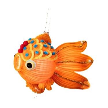 Imagem de Esquirla Bonito enfeite de peixinho dourado de lanterna de papel com luz desenho animado lanterna portátil faça você mesmo material para parque quarto infantil, Laranja