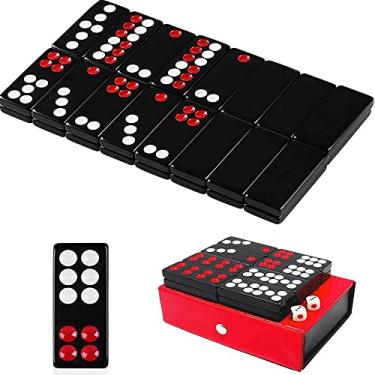 Imagem de 32PCS Pai Gow Tiles Game Set,Chinese Traditional Black Dominoes Pai Gow, Pai Gow Poker, Best Casino Game Party Fun Toy for Entertainemnt (18#)