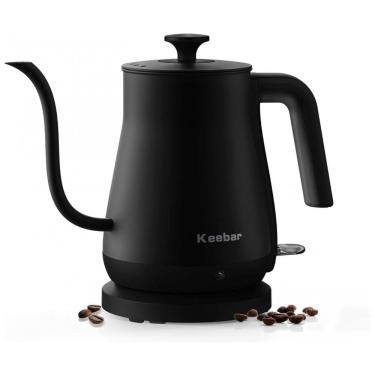 Imagem de Chaleira Elétrica 0,8 L com Desligamento Automático, em Aço Inoxidável, 110V 1000W, Keebar XH W081, Preto Fosco