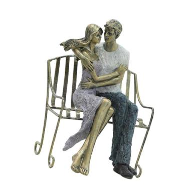 Imagem de Generic Casal Figura Escultura Resina estátua Modern Desktop Decoration Art Fture for Indoor TV Gabinet Bookshelf Office Farmhouse