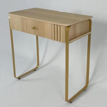 Imagem de Penteadeira Lena- Uma gaveta com pés metálico dourado  - Casa Heva