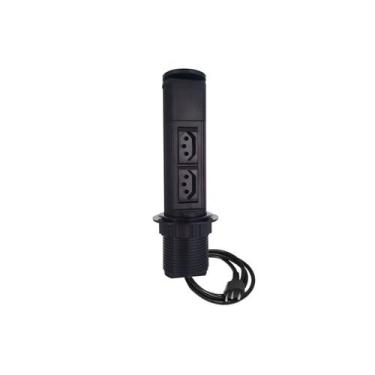 Imagem de Torre Totem Manual 2 Tomada 10a - Preta - QTMOV
