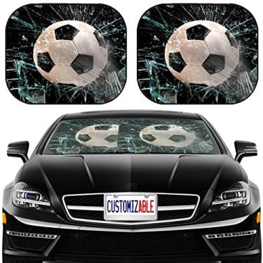 Imagem de MSD Para-sol para carro Para-brisa Para-brisa Ajuste Universal Pacote com 2, Bloqueia o Brilho Solar, UV e Calor, Proteja o Interior do Carro, ID da imagem: 35102145 Bola de Futebol Rápida Através de