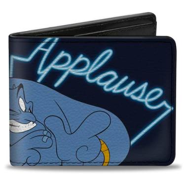 Imagem de Buckle-Down Carteira masculina padrão dobrável Aladdin Genie, 10 cm x 8,89 cm