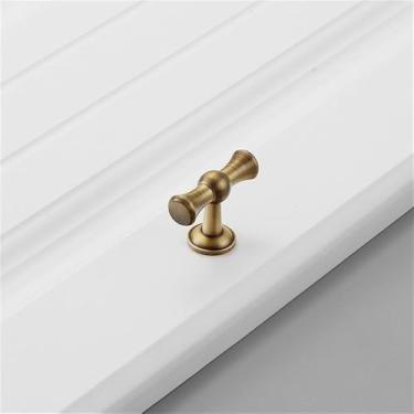 Imagem de Puxador de porta de guarda-roupa moderno simples de luxo de cobre puro, todo em cobre dourado, puxador de gaveta de furo único, latão vintage 5470, CHINA