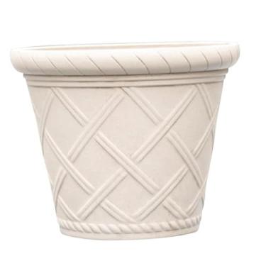 Imagem de LANDENGWANG Vasos de flores romanos vintage para plantas internas ao ar livre, vasos de plantas com orifícios de drenagem, decoração de vasos de jardim brancos, 17,8 cm 23 cm, presentes para amantes