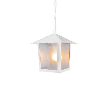 Imagem de Lustre Pendente Blumenau Colonial Nina Quadrado Vidro Pontilhado E27 Bivolt Branco