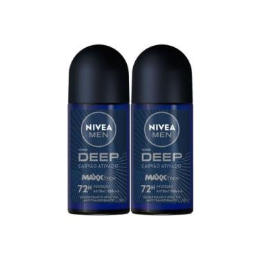 Imagem de Kit 2 Desodorante Antitranspirante Nivea Men Roll-On Deep Carvão Ativa