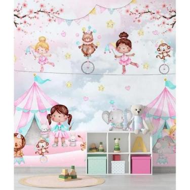 Imagem de Papel de Parede Infantil Bailarinas no Circo - AloPapers, 4,00m de lar