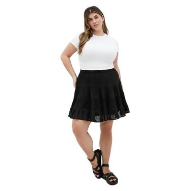 Imagem de City Chic Saia feminina plus size ébano, Preto, 56