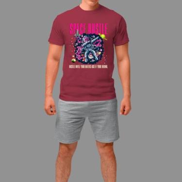 Imagem de Camisetas Streetwear Casual Manga Curta Gola Redonda - Rodliwes, Verme