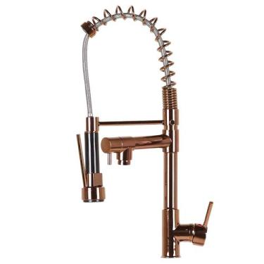Imagem de Torneira Cozinha Gourmet Rose Gold Pia Bancada Monocomando - Zaganza