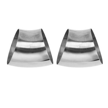 Imagem de Motoforti 2 peças 45 graus mandril curva cotovelo carro modificado tubo de escape tubulação 15.2 cm espessura OD 2.0mm/14GA 152x203x2.0mm 201 aço inoxidável tom prata