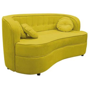 Imagem de Sofá Curvo 2 Lugares Orgânico Sala Recepção Escritório Decorativo Luxo