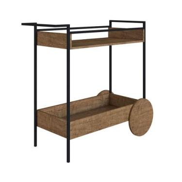 Imagem de Aparador Móvel Steel Quadra Vermont e Preto - Drossi - DROSSI