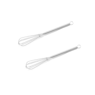 Imagem de Mini batedeiras de 13 cm 2 unidades, batedeira de aco inoxidavel, batedeira manual para ovos de bolo de farinha, batedeira para cozinhar cozinha e assar