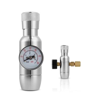 Imagem de Fabricação caseira de cerveja Upgraded Mini Co2 Charger(two-stage), 0-60 PSI Beer Co2 Regulator Stable Pressure Control Homebrew Mini Keg Growler Charger Kit Acessórios para vinho(Type 2)