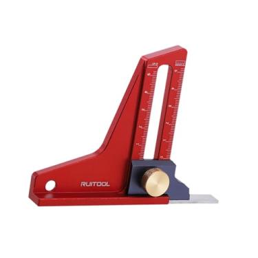 Imagem de Generic Mesa de serra de altura Medidor de altura, layout da régua de medição de profundidade Escala dupla ajustável para carpintaria DIY Woodworker Router, Métrica 0 a 5mm