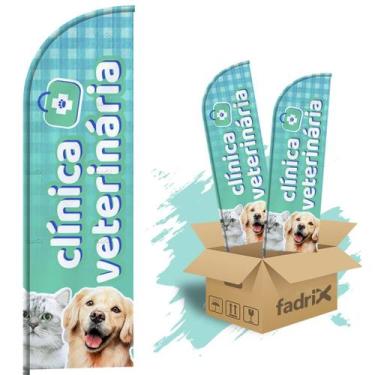 Imagem de Wind Banner Dupla Face 3mt Clínica Veterinária Kit C/ 2unds - Fadrix