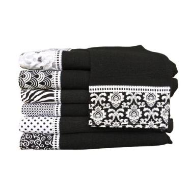 Imagem de Pano De Prato Preto Premium Minimalista 10 Unid - PÉ DE GALINHA 