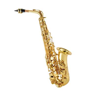 Imagem de Saxofone Instrumento Musical Dourado Double Rib Alto E Drop Saxofone Sax Lacado Ouro Artesanato