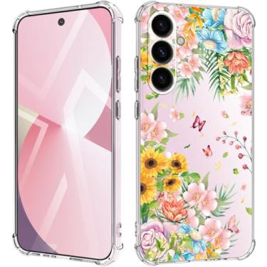 Imagem de Dcwunk Capa para Samsung Galaxy A56 5G Flores Slim Anti-Drop À Prova de Choque Macio À Prova de Choque Capas Protetoras de Telefone Transparentes 6,6 Polegadas para Mulheres (Floresta Floresta)