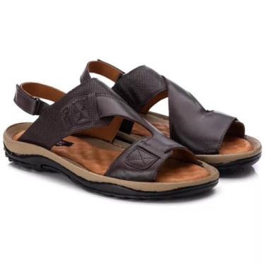 Imagem de Sandalia Masculina Conforto Couro Ranster 806, Preto, 39