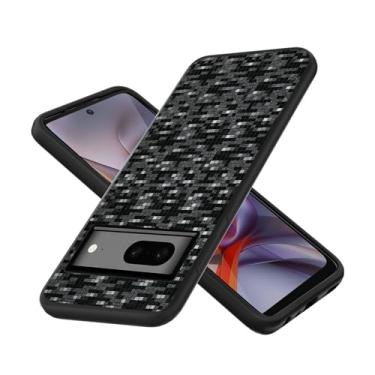 Imagem de Aroepurt Capa compatível com Google Pixel 7A capa de telefone TPU silicone macio 3D mudança reflexiva superfície fosca preta