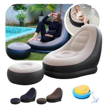 Imagem de Sofá Descanso Portátil Inflável Preguiçoso Casa Camping evento Praia C