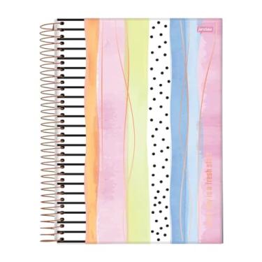 Imagem de Caderno Univ. 1x1 80 Folhas La Creme c/Adesivos Jandaia (LISTRAS)