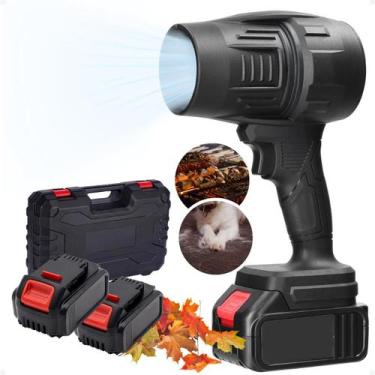 Imagem de Soprador Secador turbo portátil usb recarregável 2 baterias Bivolt for