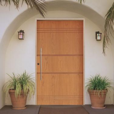 Imagem de Porta Pivotante Belíssima Imbuia 7 Padrão Batente 14 Puxador Tubo 60cm 110 X 210 Esquerdo Natural