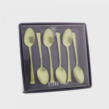 Imagem de Cj 6 colheres aco inox p/cha berna champanhe fosco wolff