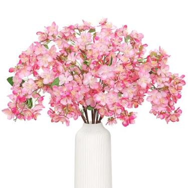 Imagem de TOCHGREEN 6 ramos de flor de cerejeira artificial, 6 peças, flores artificiais de seda sintética, ameixa, árvore, plantas falsas, arranjos para primavera, casa, casamento, mesa, escritório, decoração