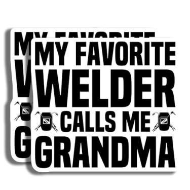 Imagem de Adesivo My Favorite Welder Calls Me Grandma - Adesivo de avó de soldagem - Presentes para soldadores - Adesivo engraçado para avó - Decalque de avó soldadora - Design decorativo durável f - AAS0955