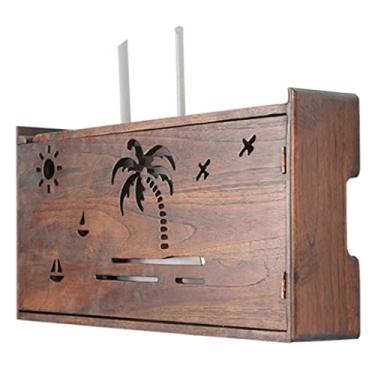 Imagem de ngddf2haa Suporte de prateleira de roteador suporte de parede flutuante prateleira de parede persiana de janela caixa organizadora de cabos caixa organizadora de cabos hider protetor de régua de