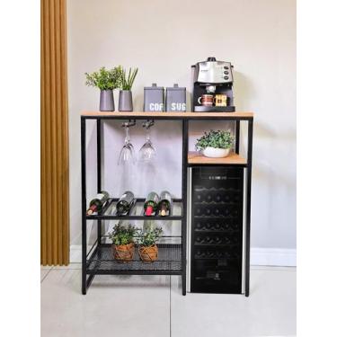 Imagem de Aparador Adega ou Cervejeira  Ferro Tazza Estilo Industrial - Casa Que