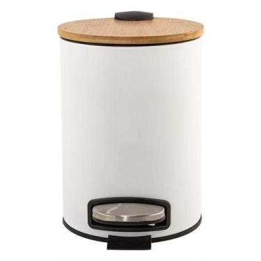 Imagem de Lixeira Bambu White Pedal 3L 9440 Mimo Style