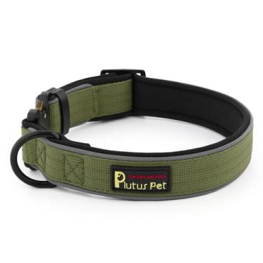 Imagem de Coleira tática para cães Plutus Pet Refletiva Ajustável Verde L