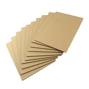 Imagem de HNGSON 210 × 148 × 3 mm Folhas de cartão de papelão Kraft quadro de papel suporte de moldura pacote com 10 marrom