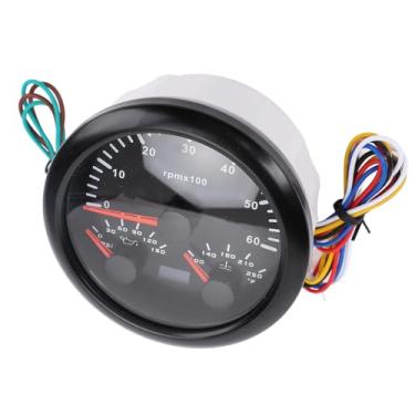 Imagem de 3 Em 1 Medidor de Tacômetro Elétrico, 7 Cores Betra Iluminada para o Caminhão de Iate RV, Instalação Simples, Mantenha -se Informado sobre Os Vitais do Motor Com (Black Black