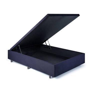 Imagem de Base Box Baú Viúva Suede Preto 120x203x34 cm