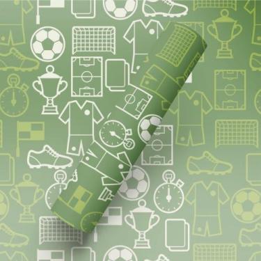Imagem de Papel De Parede Adesivo Autocolante Tema Futebol Símbolos Quarto - Del