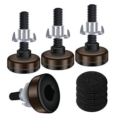 Imagem de Saffire Niveladores de pés ajustáveis para móveis, fio 3/8-16 – marrom escuro (pacote com 4)