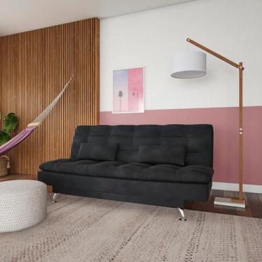 Imagem de Sofá-Cama 3 Lugares Casal Paládio Suede Cinza - Mobly