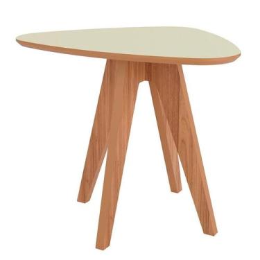 Imagem de Mesa Lateral Orgânica Mille Freijó e Off White - Dalla Costa