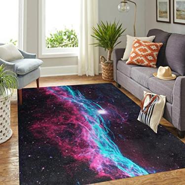 Imagem de Universe Galaxy Tapete de área 1,8 x 2,7 m/72 x 108 pol/183 x 274 cm, tapete para área do espaço sideral para sala de estar, jantar, dormitório, quarto, decoração de casa