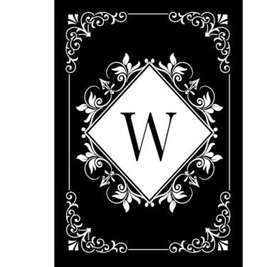 Imagem de Briarwood Lane Monograma preto e branco W bandeira de jardim dupla face