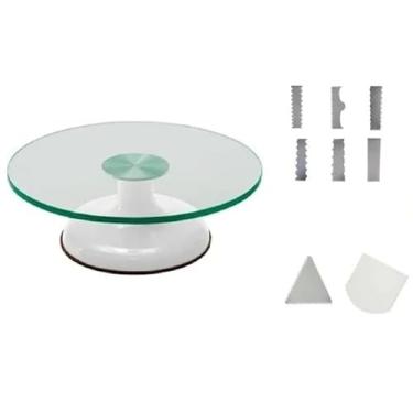 Imagem de Bailarina Giratória Vidro Para Bolos + Espátulas Decorativas